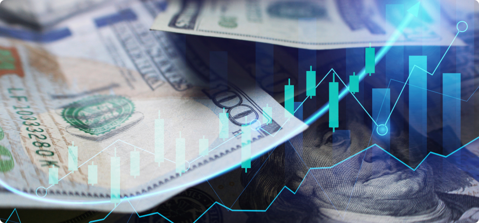 a close up of money and graph