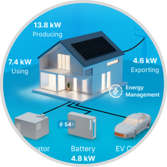 The Sunnova app shows how much solar energy you use store and send to the grid
