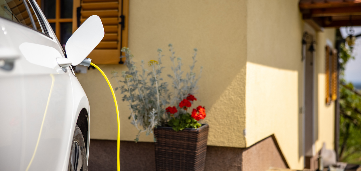 car plugged into an EV charger